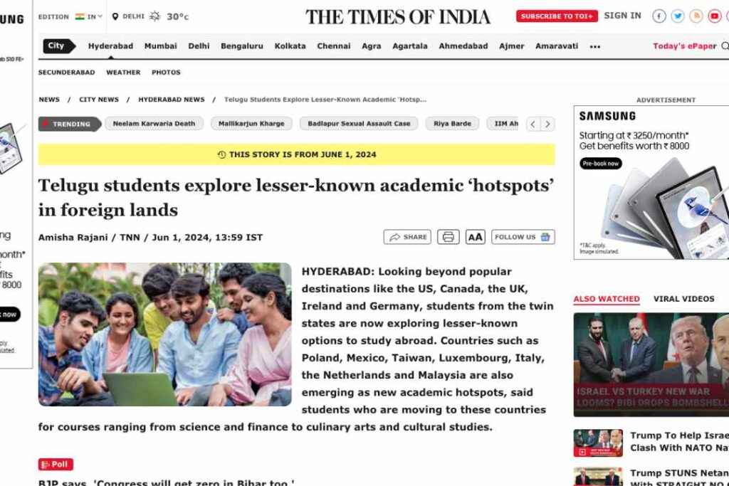 Telugu students explore lesser known academic hotspots in foreign lands